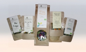 Firmenlogo-Tee-Geschenk Logo-Kräutertee-Ganzblatt-Geschenk