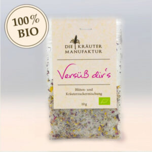 Blüten- u. Kräuterzuckermischung Probierpäckchen 10g <br><strong>,Versüß dir's' (bio)'</strong>