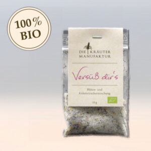 Blüten- u. Kräuterzuckermischung Probierpäckchen 10g <br><strong>,Versüß dir's' (bio)'</strong>